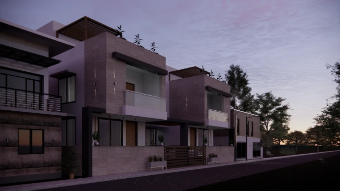 3D rendered of duplex bunglow
